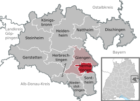 Poziția Hermaringen pe harta districtului Heidenheim
