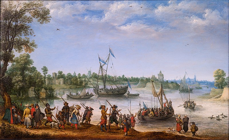 File:Het vertrek van de Pilgrims uit Delfshaven, 1620. A. Willaerts.jpg