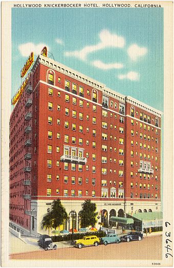 Postcard circa 1940s Hollywood Knickerbocker Hotel, Hollywood, California (63646).jpg