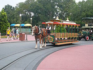 Horse trolley Main street Circle Magic Kingdom Walt Disney World.jpg