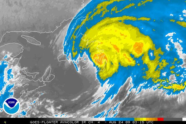 Hurricane Bill over Newfoundland on August 24