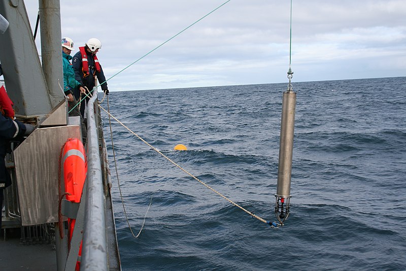 File:Hydrophone being lowered into the Atlantic.jpg