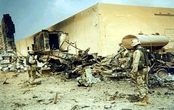 Aftermath of the Ababil-100 missile attack on 7 April IraqiShortRange-3.jpg