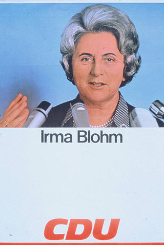 <span class="mw-page-title-main">Irma Blohm</span> German politician (1909–1997)