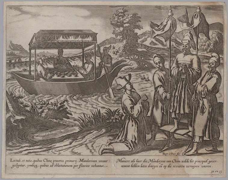 File:KITLV - 51T7 - "Bapt. à Doet" = Baptista van Doetechum - Way in which Mandarins in China travel in a boat - Copper engraving - 1604.tif