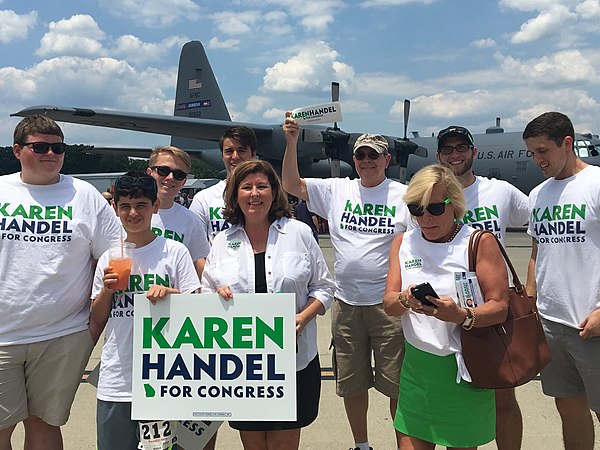 Karen Handel campaigning for the 2017 run-off election