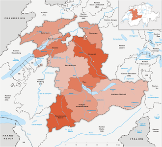 Districts of the canton of Bern Karte Kanton Bern Verwaltungskreise 2010.png