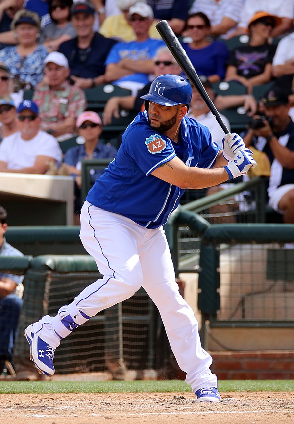 Morales batting for the Kansas City Royals