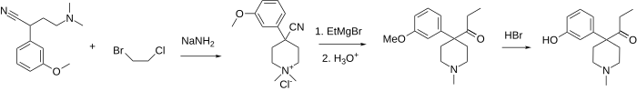 Ketobemidone synthesis.svg