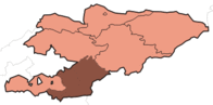 Ошская область на карте Киргизии