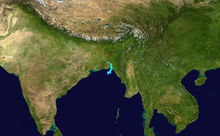 A track map of Cyclonic Storm Komen (02B) during late July and early August