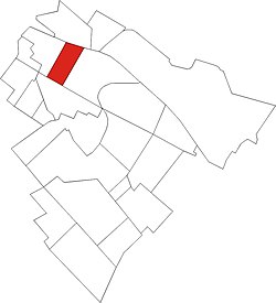 Lónyaytelep (pirossal) a XVIII. kerület térképén