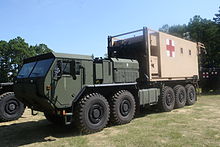 A Mobile Trauma Bay mounted on an Oshkosh Logistic Vehicle System Replacement (LVSR) LVSR with Mobile Trauma Bay2.jpg