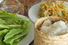 Image 3Lao sticky rice and papaya salad (from Culture of Laos)