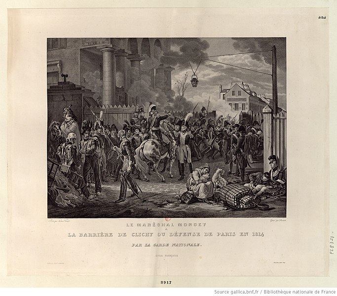 File:Le Maréchal Moncey à la Barrière de Clichy ou Défense de Paris en 1814 par la Garde Nationale.JPEG