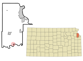 Leavenworth County Kansas Incorporated and Unincorporated areas Linwood Highlighted.svg