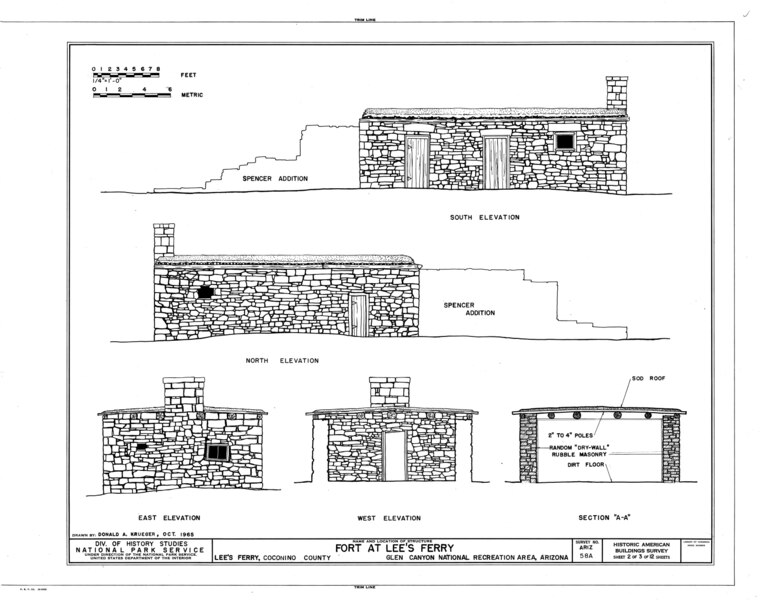 File:Lee's Ferry, Fort, U.S. Route Alternate 89, Page, Coconino County, AZ HABS ARIZ,3-PAG.V,1A- (sheet 2 of 3).tif