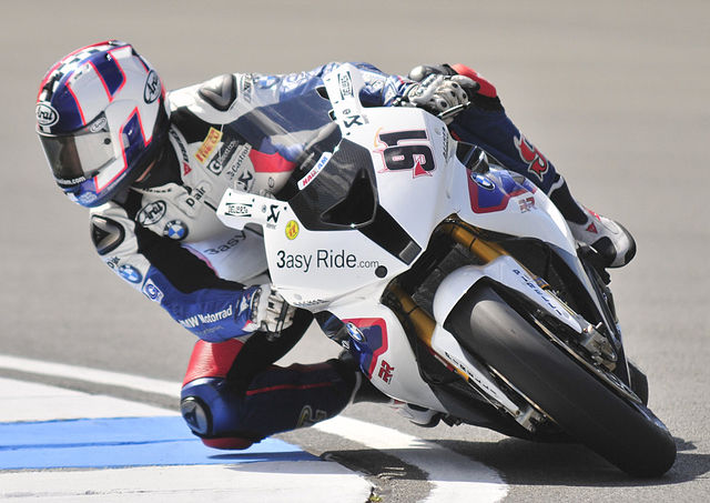 Haslam on the BMW S1000RR at the Donington round of the 2012 Superbike World Championship season