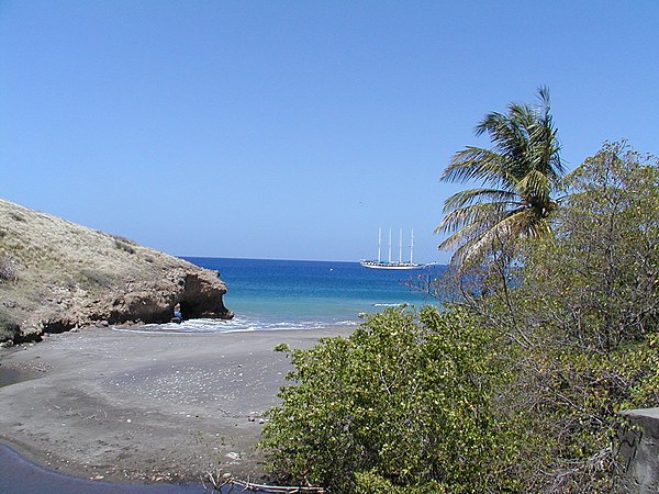 Coastline at Little Bay, the site of the new capital of Montserrat replacing Plymouth. The project is funded by the UK's Foreign, Commonwealth and Dev