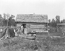 A log cabin homestead in Northwest Ohio, c. 1892 Log cabin homestead - DPLA - b123f5a1563fa8d3dd9ff0460e6da92d.jpg