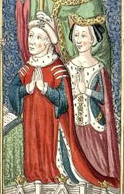 Людовик и его жена Бланка де Руси. Изображение на витраже в Шартрском соборе.