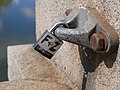 A love lock affixed to Kew Bridge.