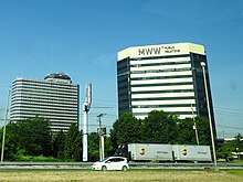 MikeWorldWide Public Relations HQ in East Rutherford MWW E Rutherford from Rte 3 jeh.jpg