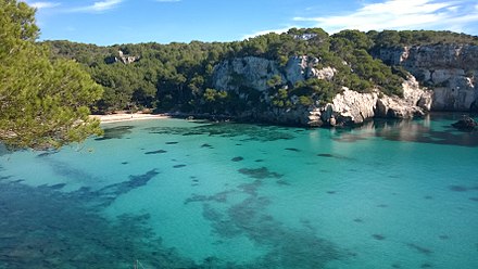 Cala Macarella, in the south part of the islands.