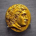 Macedonia - king Alexandros IV Philippos III Arrhidaios - 323-315 BC - gold stater - head of Apollon - biga - München GL