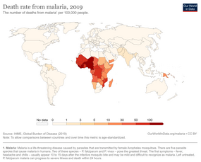 Malariaren munduko mapa
