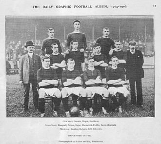 The Manchester United team at the start of the 1905-06 season, in which they were runners-up in the Second Division Man.utd 1905-06 dailygraph.jpg