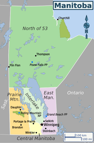 Mapa dividido por regiones