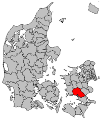 Location of Næstved Kommune in Denmark