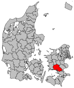 Næstveds kommuns läge i Danmark.