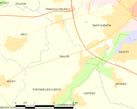 Mapa obce Dallon