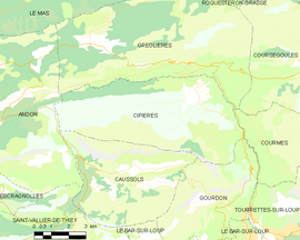 Mapa obce Cipières