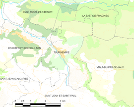 Mapa obce Tournemire