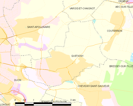 Mapa obce Quetigny