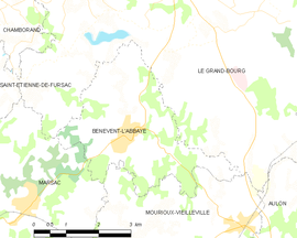 Mapa obce Bénévent-l’Abbaye