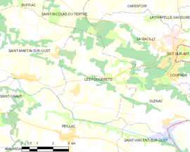 Mapa obce Les Fougerêts