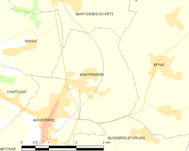 Mapa obce Montpensier
