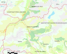 Mapa obce Porté-Puymorens