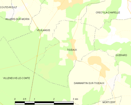 Mapa obce Tigeaux