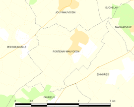Mapa obce Fontenay-Mauvoisin