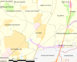 Mapa obce Louvres