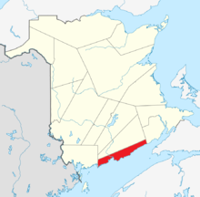 Map of New Brunswick highlighting Saint John County.png