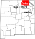 Harta statului New Mexico indicând comitatul Colfax