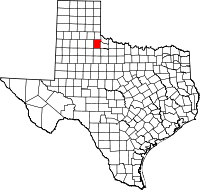 Map of Texas highlighting Cottle County
