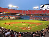 Sun Life Stadium, where the Marlins played from their inaugural season in 1993 until the 2003-2004 season. Marlins 2008 001.jpg