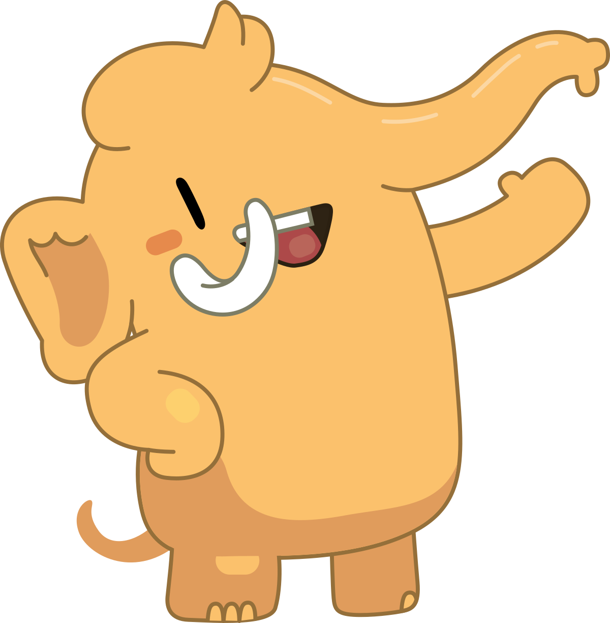 A cartoon Mastodon mascot